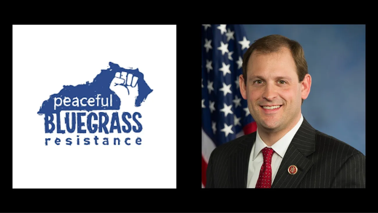 Peaceful Bluegrass Resistance to protest Andy Barr at Lincoln Day Dinner in Millersburg on Friday